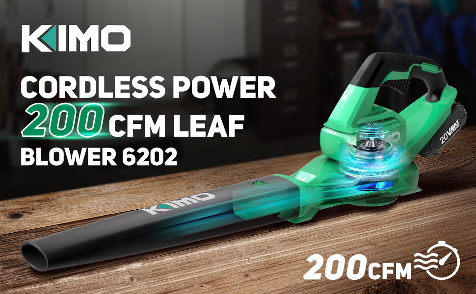 thumbnail video image 2 of KIMO Cordless Leaf Blower - Upgraded Battery Operated Blower, 20V Electric Leaf Blower with 4.0Ah Battery and Charger, 2 of 8