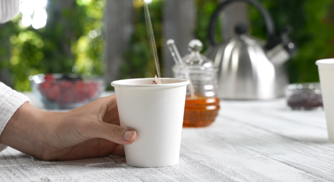 Comfy Package [100 Pack] 8 oz. White Paper Hot Cups, Coffee Cups