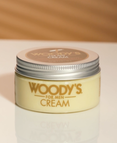 thumbnail video image 2 of Woody's Flexible Hair Styling Cream for Men, Soft Hold & Shine, Curly Hair Products 3.4 oz, 2 of 7
