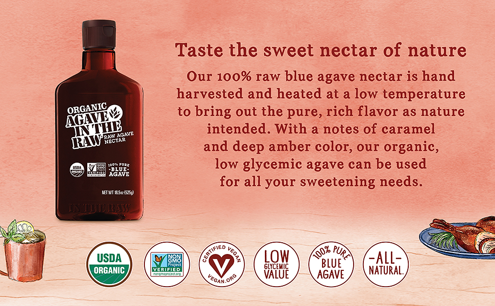 Agave In The Raw Organic Natural Sweetener, Agave Nectar, Honey Substitute  18.5 oz - Walmart.com