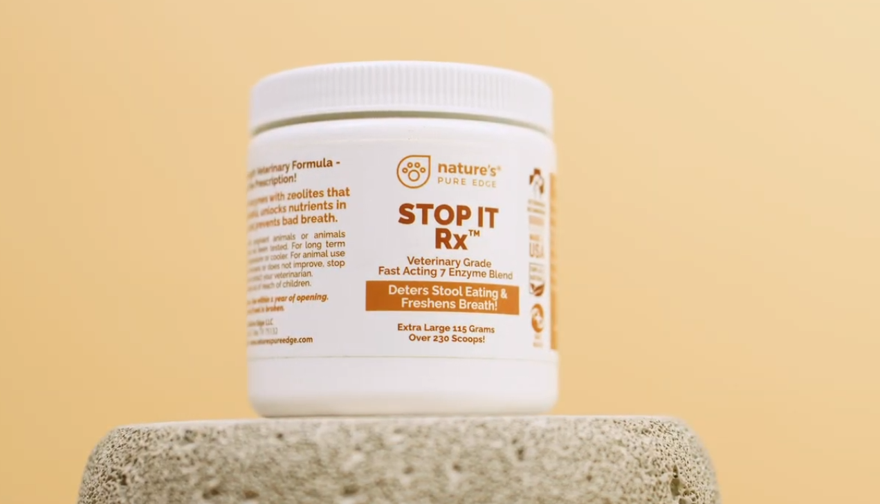 thumbnail video image 2 of Nature's Pure Edge Coprophagia Stool Eating Deterrent with Breath Fresh Digestive Enzymes Supplement, 115 G, 2 of 9