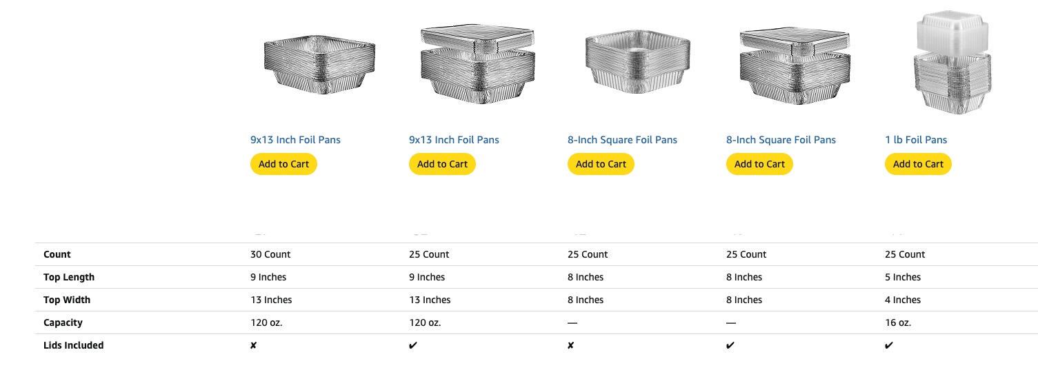 Comfy Package 25 Sets 9x13 Aluminum Foil Steam Table Pans With