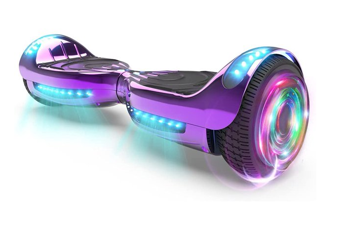 thumbnail video image 2 of Flash Wheel Hoverboard 6.5" Bluetooth Speaker with LED Light Self Balancing Wheel Electric Scooter, Rainbow Wave, 2 of 7