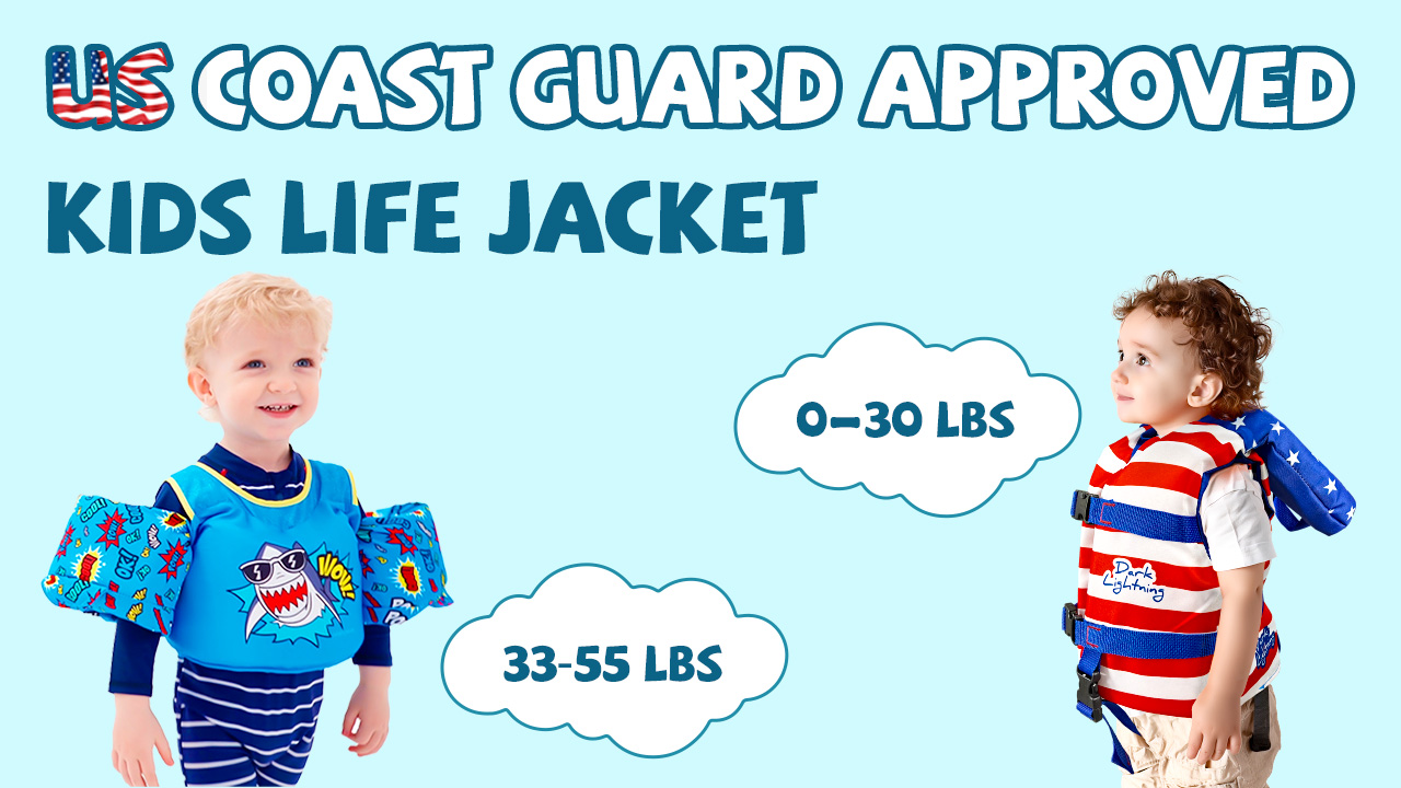 Dark Lightning Kids' Life Vest for Pool and Sea, Adjustable