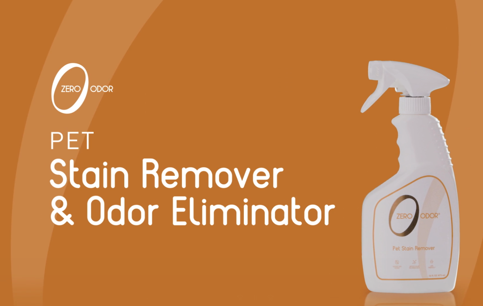thumbnail video image 2 of Zero Odor Pet Odor Eliminator Spray Stain Remover Urine Cleaner Deodorizer 16 oz, 2 of 11