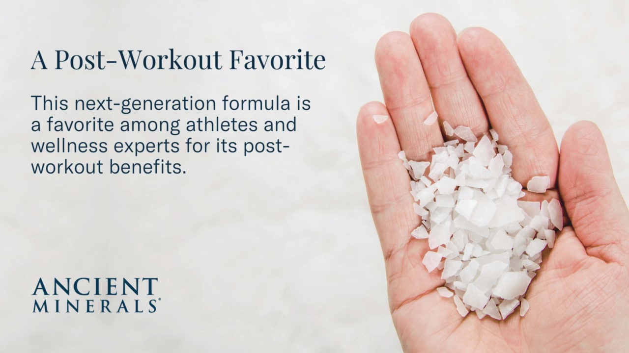 thumbnail video image 2 of Ancient Minerals Magnesium Bath Flakes Ultra with OptiMSM for Post-Workout Soak, Unscented, 1.65 lbs, 2 of 9