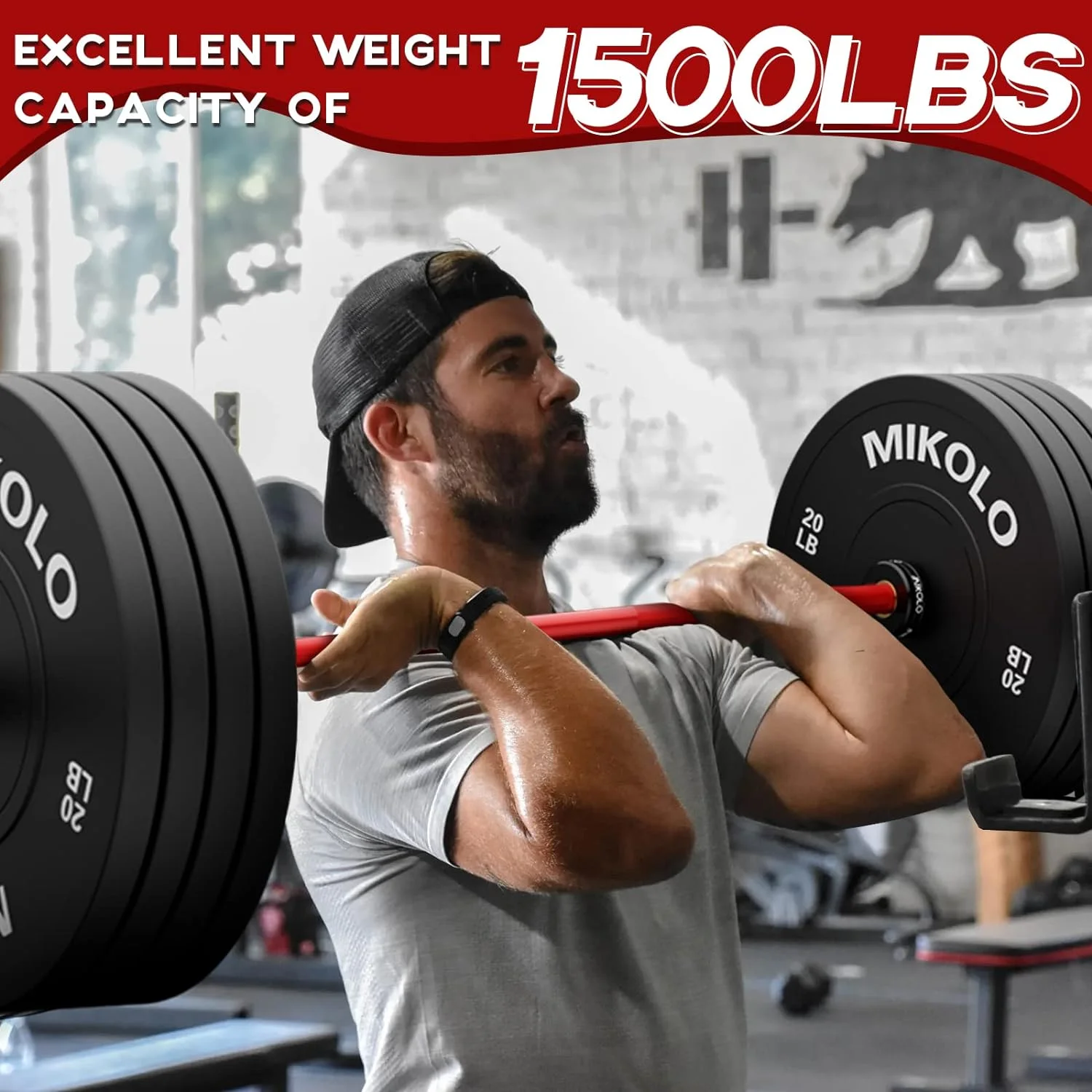 thumbnail video image 2 of Mikolo 7ft Olympic Barbell, Barbell for Weightlifting and Powerlifting 45lb, Olympic Bar for 1500lbs Capacity, Weight Bar Fit 2” Standard Weights, 2 of 14