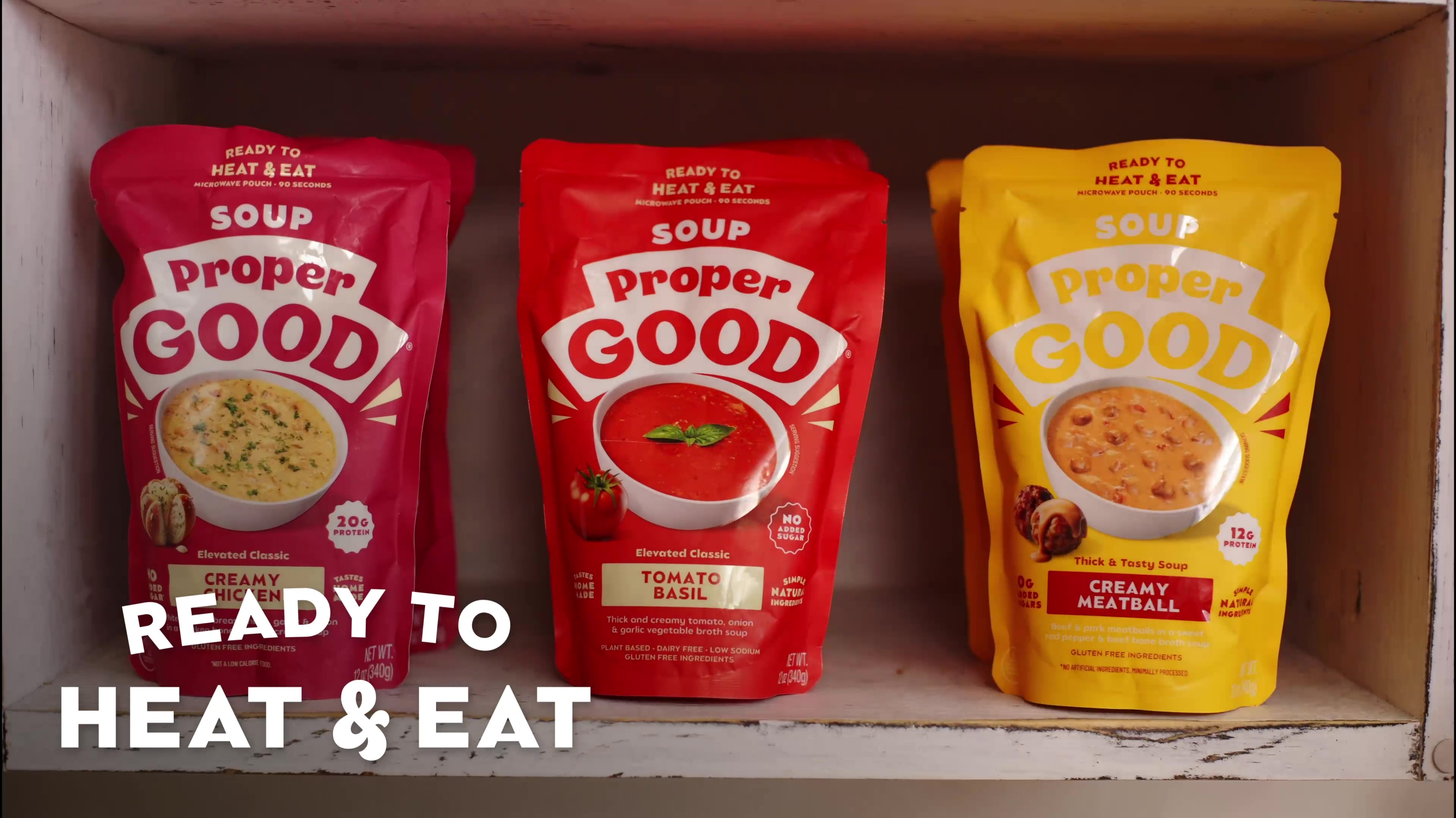 thumbnail video image 2 of Proper Good Ready to Serve Tomato Basil Soup, 12 oz, Shelf-Stable, 2 of 19