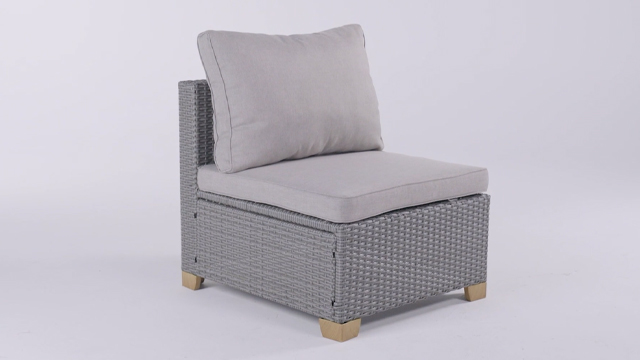 thumbnail video image 2 of Grand Patio Outdoor Wicker Single Sofa, Gray, 2 of 6