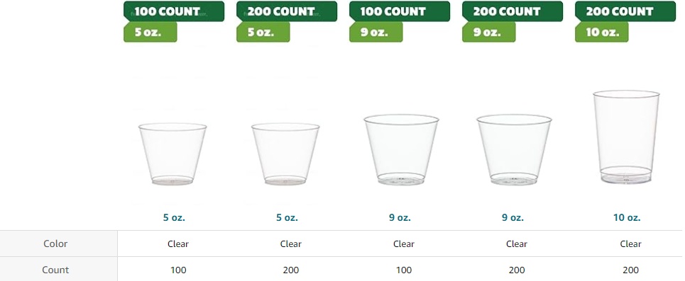 SETUP 1 Oz Disposable Shot Glasses Clear Plastic Cups, 500-Pack