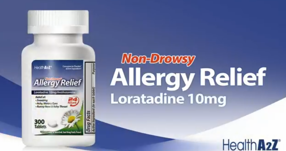 thumbnail video image 2 of HealthA2Z® Allergy Relief | 150 Count | Loratadine 10mg | 24HR Non-Drowsy Antihistamine for Indoor & Outdoor Allergy, 2 of 8