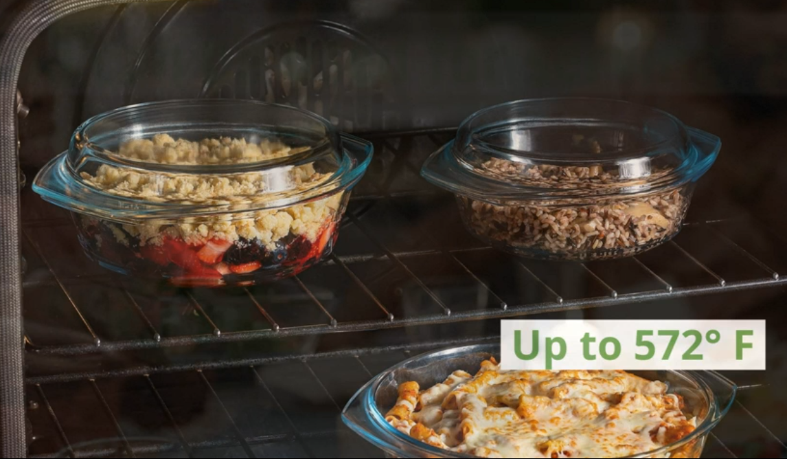 Simax Large Glass Baking Casserole Dish with Lid, Quarts