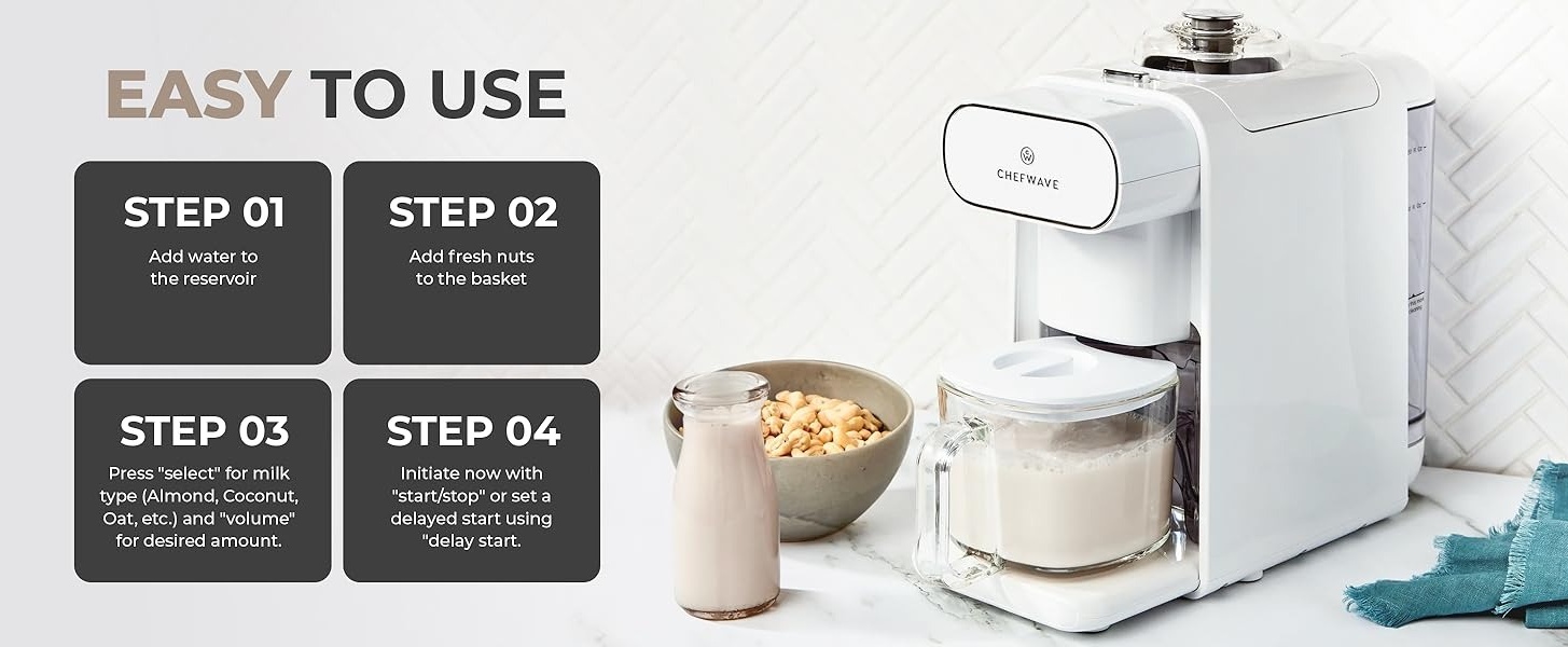 Free Shipping! Chefwave Milkmade Non-Dairy Milk Maker with 6 Plant