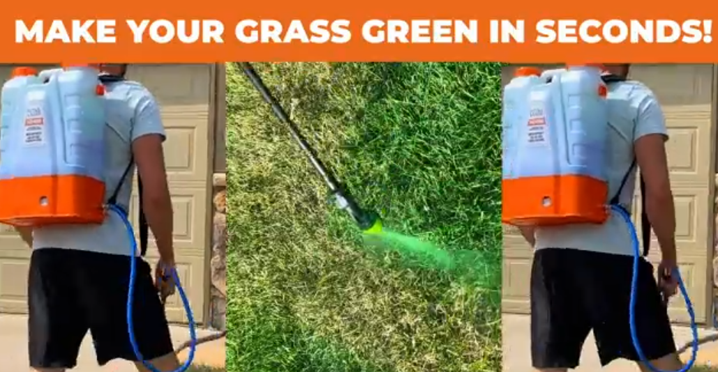 thumbnail video image 2 of Petratools Max Green Grass Paint and Non-toxic Plant Sprayer for Shrubs & Grass, Premium Green, 32 Oz, 2 of 9