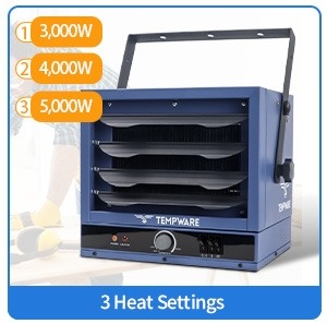 TEMPWARE 240V 5000W Electric Garage Heater with Speed Fan-forced