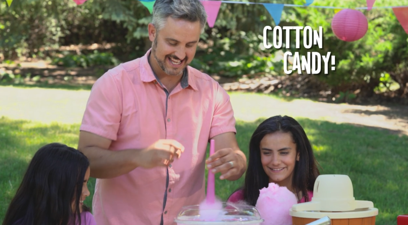 thumbnail video image 2 of Nostalgia Cotton Candy Machine with 2 Reusable Cones, 1 Sugar Scoop, and 1 Extractor Head, Red, 2 of 9