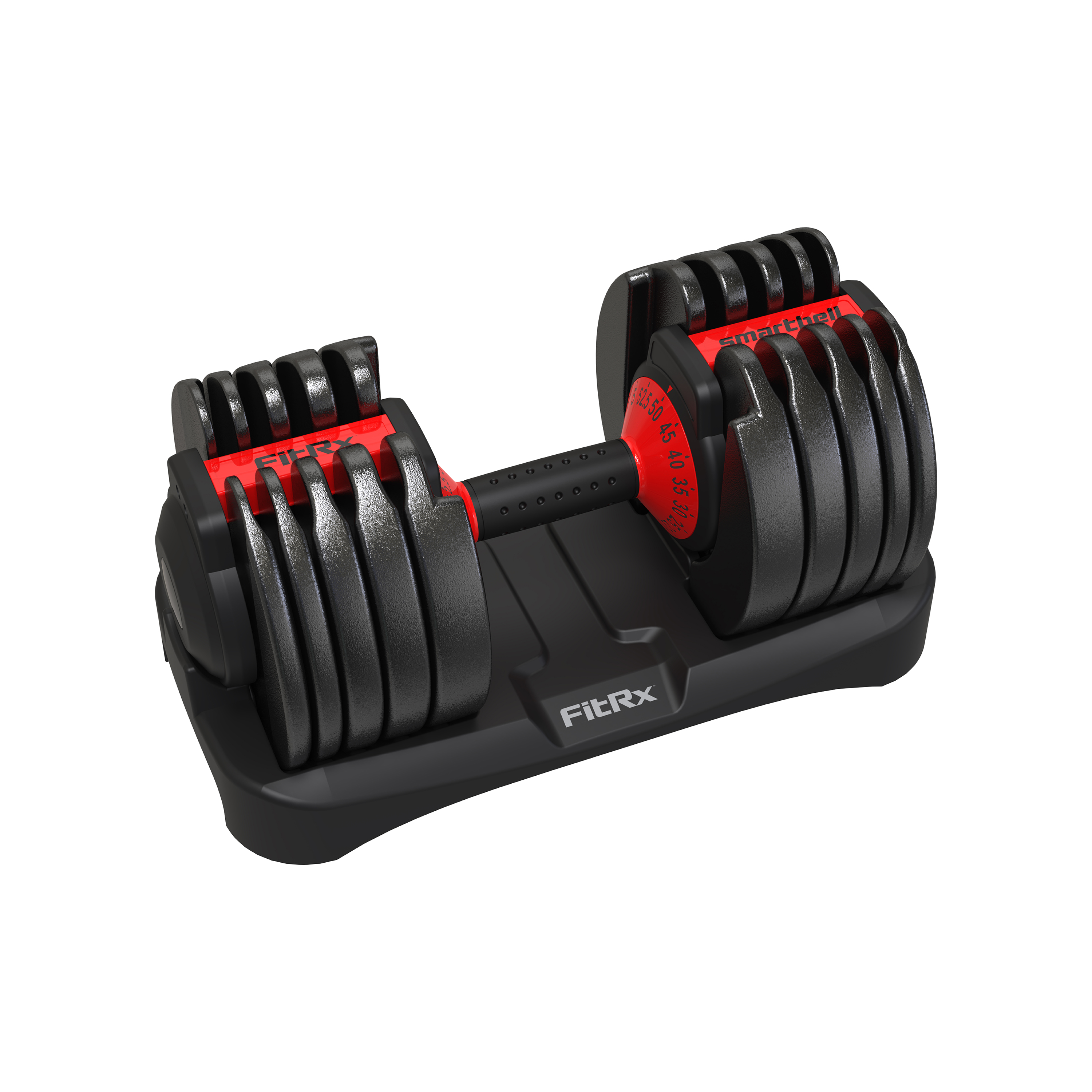 FitRx SmartBell, Adjustable Dumbbell, Home Gym Equipment, 5-52.5