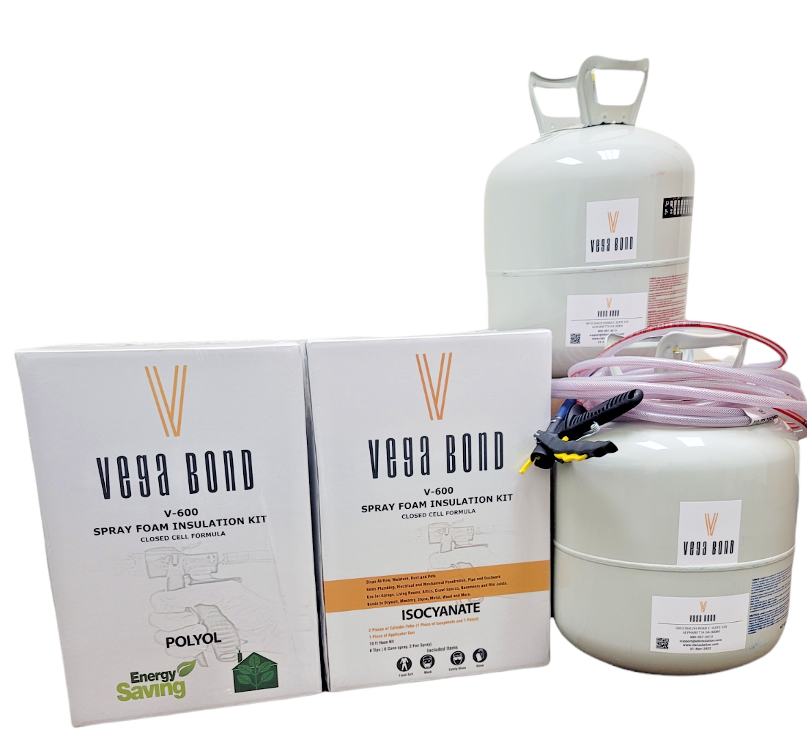 thumbnail video image 2 of Vega Bond V600 Fast Rise Closed Cell Spray Foam Insulation Kit. 2 Part Foam Sealant 600BF, 2 of 18