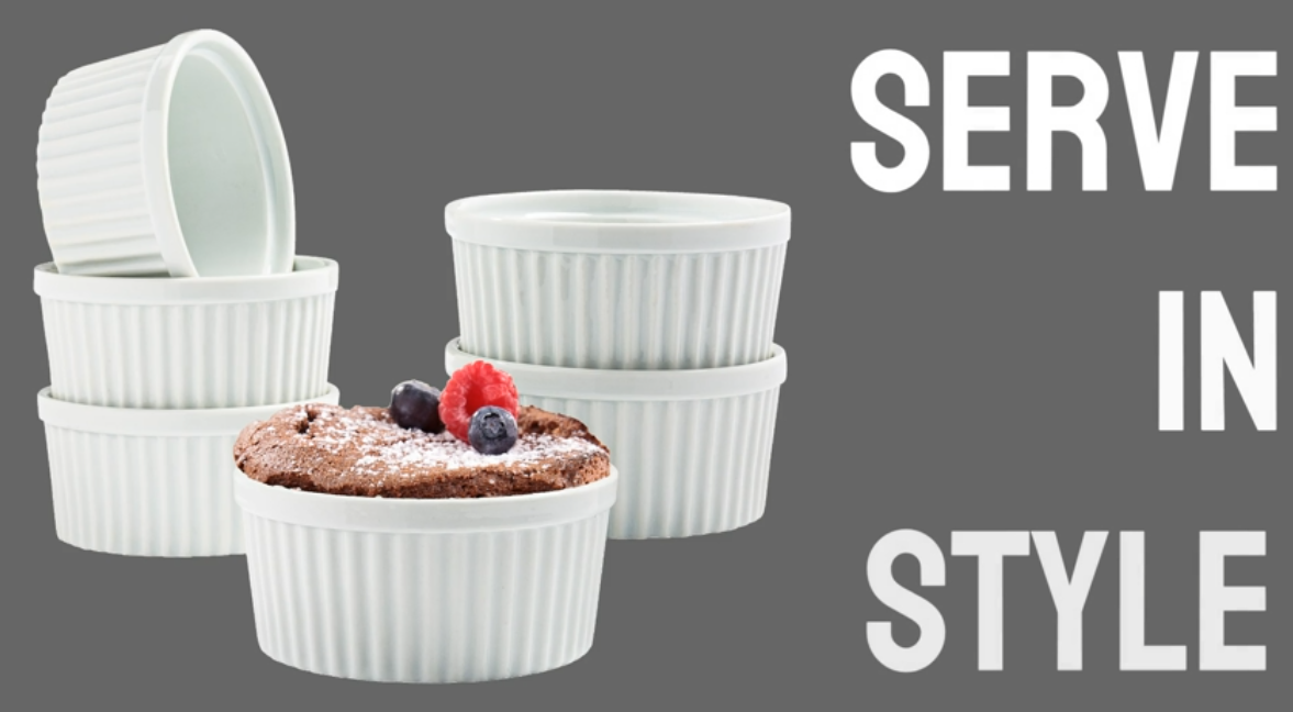 thumbnail video image 2 of Vikko 2 Oz Ramekin Set: Small Ramekins & Soufflé Dishes - Ceramic Charcuterie Cups - Oven Safe Ramekins - Mini Ramekins - White Ramekins 2 oz - Condiment Cups & Dipping Sauce Cups - Ramiken Set of 6, 2 of 9