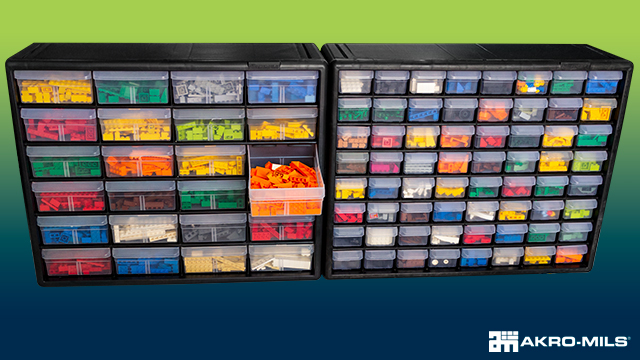 thumbnail video image 2 of Akro-Mils 24 Drawer Plastic Cabinet Storage Organizer with Drawers for Hardware, Small Parts, Craft Supplies, Black, 2 of 12