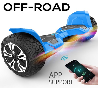 thumbnail video image 2 of Gyroor Warrior 8.5 inch All Terrain Off Road Scooter with Bluetooth Speakers and LED Lights,Self Balancing Scooter for Kids ages 6-12 and Adults, 2 of 8