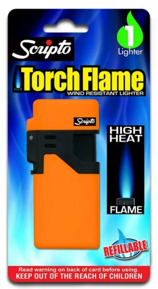 thumbnail video image 2 of Scripto Torch Flame Refillable Wind Resistant Pocket Lighter - 1 Pack, 2 of 9