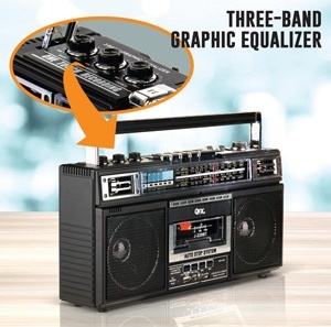 QFX Portable Stereo Cassette AM/FM/SW Bluetooth Boombox with