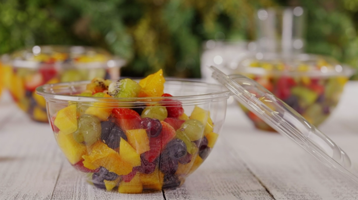 ● saladbowls ● CLING BAG ★25SS Salad Bowl & Lid Combo 64 OZ PLA Clear Squat 150/Case
