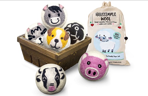 thumbnail video image 2 of Wool Dryer Balls XL Organic Laundry Fabric Softener 6-Pack Character: Donkey, 2 of 10