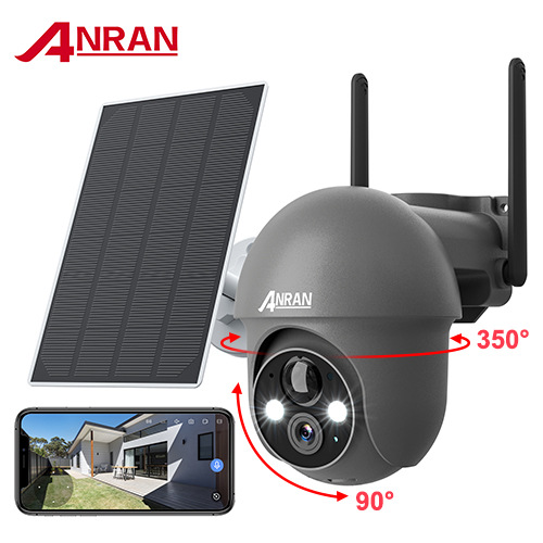 ANRAN Solar Powered 2K Outdoor Security Camera, 360° View