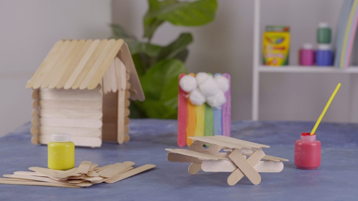 thumbnail video image 2 of GUSTO 6" Popsicle Stick Set Multipurpose Wooden Sticks for Crafts, 1000-Pack, 2 of 9