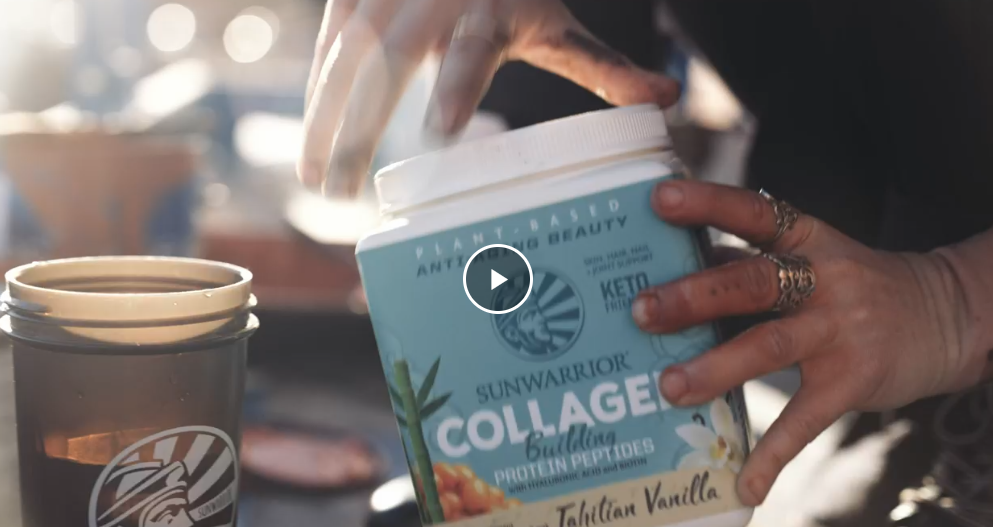 thumbnail video image 2 of Sunwarrior Collagen Vegan Protein Powder with Biotin & Hyaluronic Acid, Churro Flavor, 1.1 lbs, 2 of 8