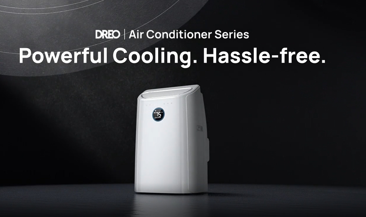 thumbnail video image 2 of Dreo 12,000 BTU ASHRAE (8,000 BTU DOE) Portable Air Conditioners, Covers up to 350 Sq. Ft., Drainage-free Cooling, 46dB Quiet, APP/Voice/Remote, 24h Timer with Fan & Dehumidifier, Smart AC for Room, 2 of 10