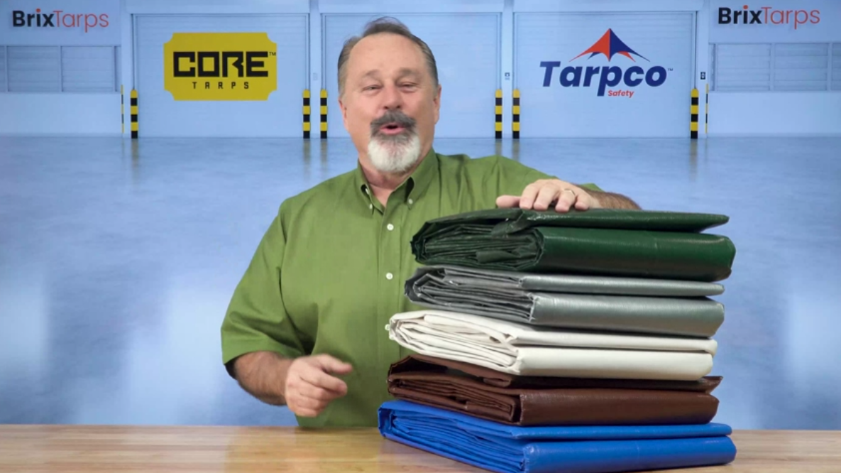 thumbnail video image 2 of Core Tarps 20 Mil Heavy Duty Tarp Camping Tarpaulin Waterproof Cover, Maroon/Black 12' x 25', 2 of 8