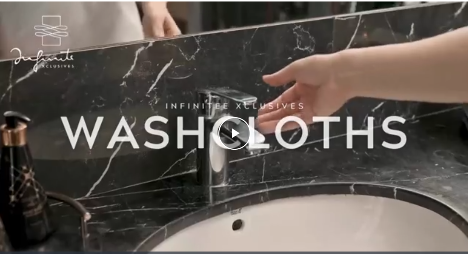 thumbnail video image 2 of Infinitee Xclusives 12 Pack Premium Light Gray Soft Wash Cloths and Face Towels, 13x13 100% Cotton, 2 of 9