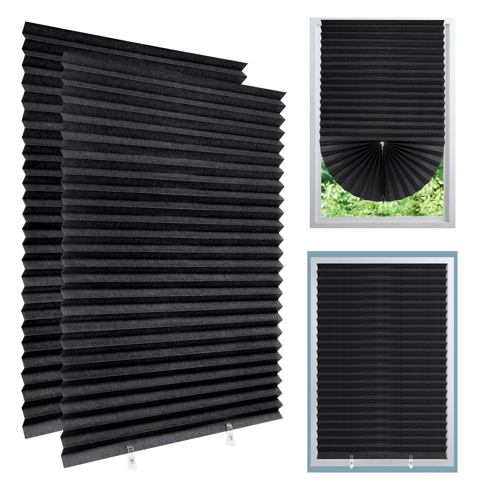 thumbnail video image 2 of Bocaoying 2 Pack Temporary Blinds for Windows, Stick on Curtains Blinds, No Drill Mini Blinds, Light Filtering Privacy Protection, Black Out Blinds for Window of Bedroom, Bathroom, Kitchen, Office, 2 of 8