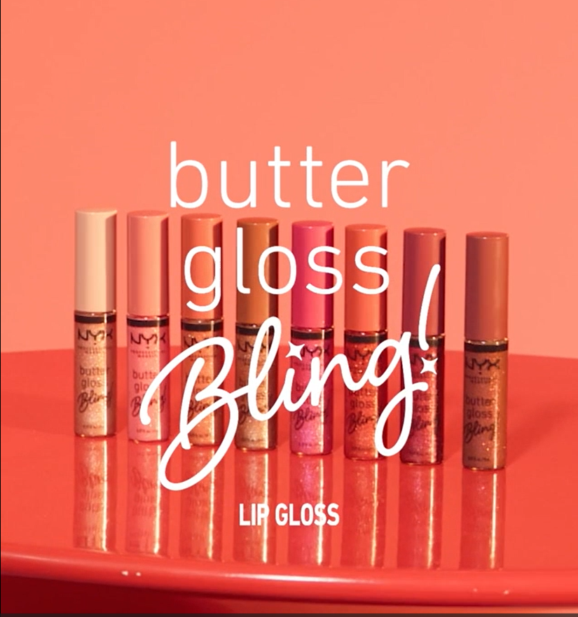 thumbnail video image 2 of NYX Professional Makeup Butter Butter Gloss Bling Non Sticky Lip Gloss, Bring The Bling, 0.27 fl oz, 2 of 10