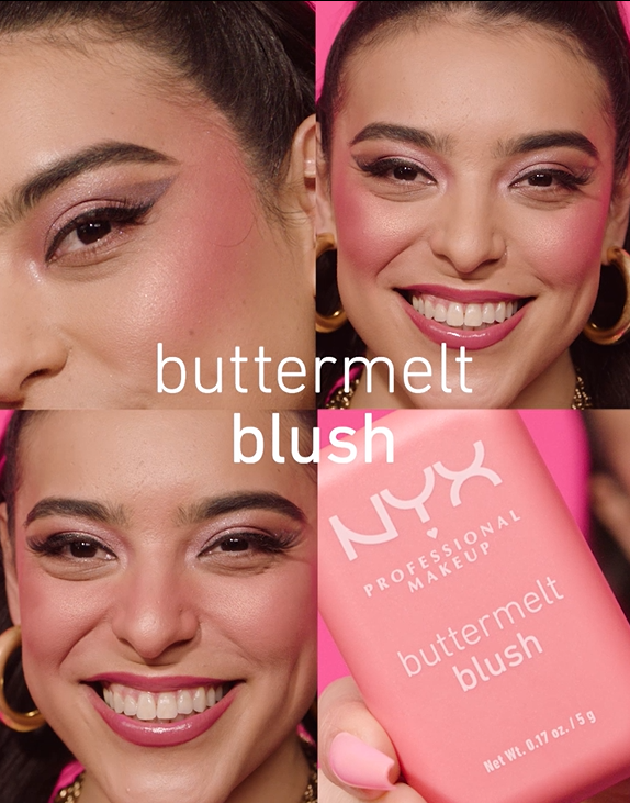 thumbnail video image 2 of NYX Professional Makeup Buttermelt Powder Blush, Feeling Butta, 2 of 14