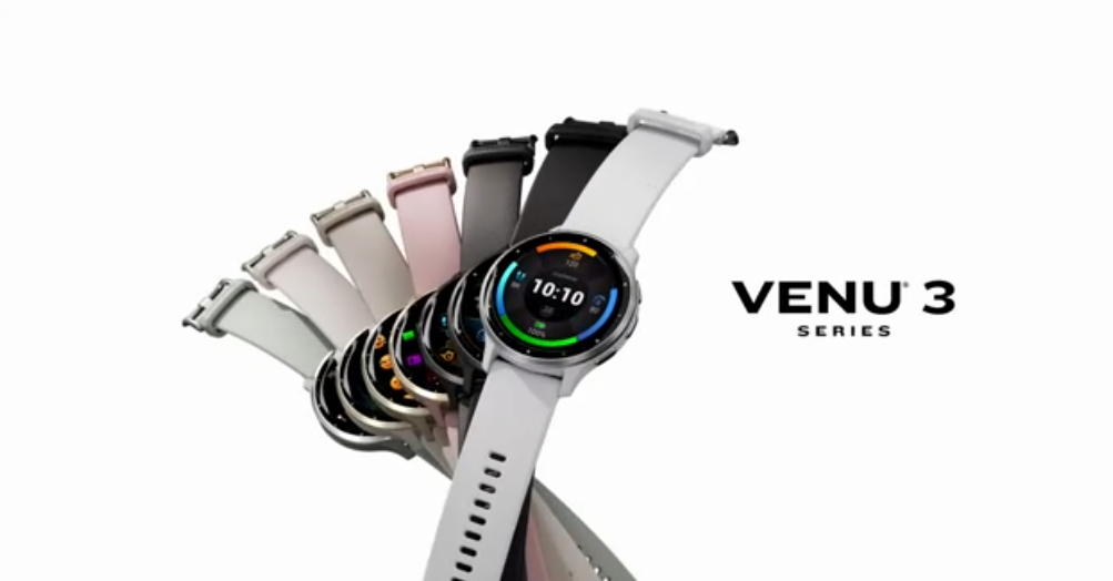 thumbnail video image 2 of Garmin Venu 3 Advanced Fitness And Health Tracker Smart Watch With Slate Stainless Steel Bezel And 45 MM Black Case and Silicone Band 1.4 Inch AMOLED Touch Screen Display And 14 Days Battery Life, 2 of 9