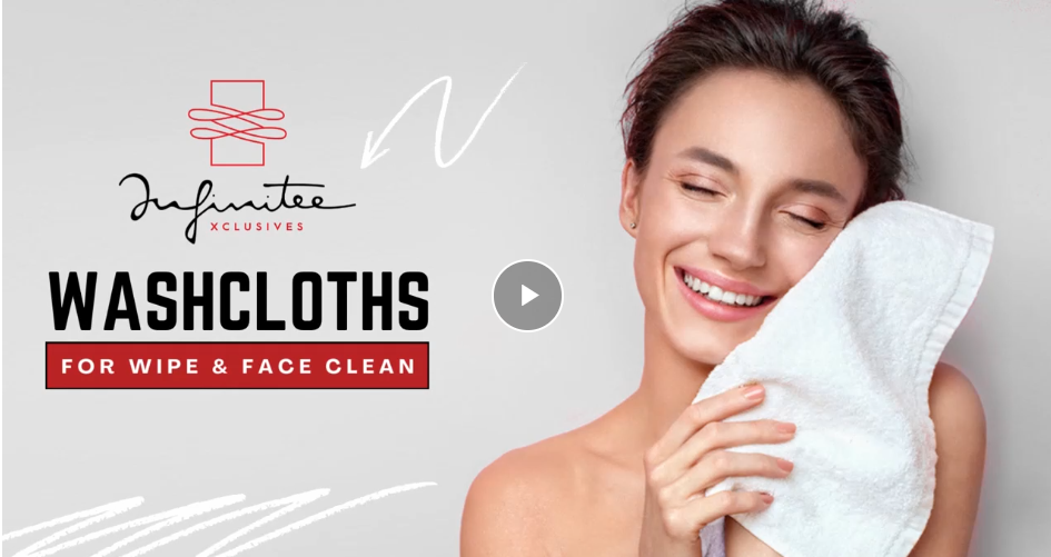 thumbnail video image 2 of 4 Pack Premium Blue Washcloth and Face Towels, 13x13 100% Cotton - Infinitee Xclusives, 2 of 13