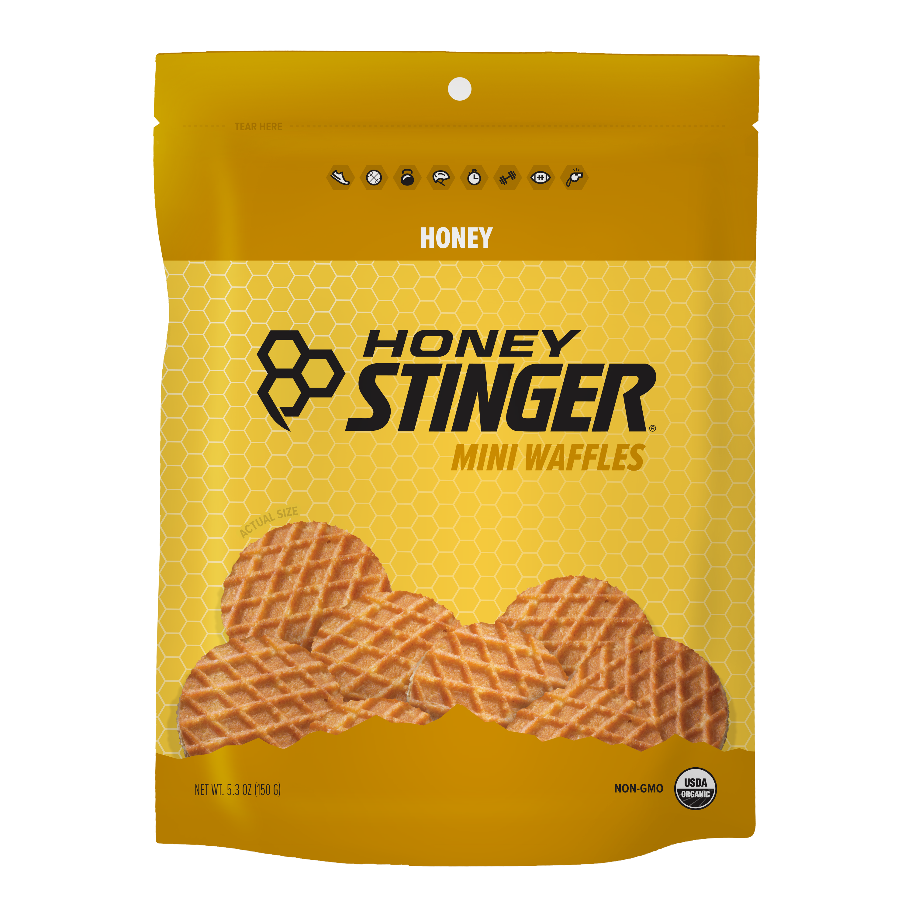 thumbnail video image 2 of Honey Stinger Organic Mini Energy Waffle Snack, Honey, 5.3 oz Bag, 2 of 7