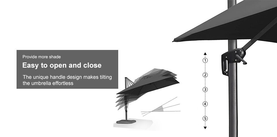 PURPLE LEAF 9x11.5ft Aluminum Patio Umbrella w/ 360-degree