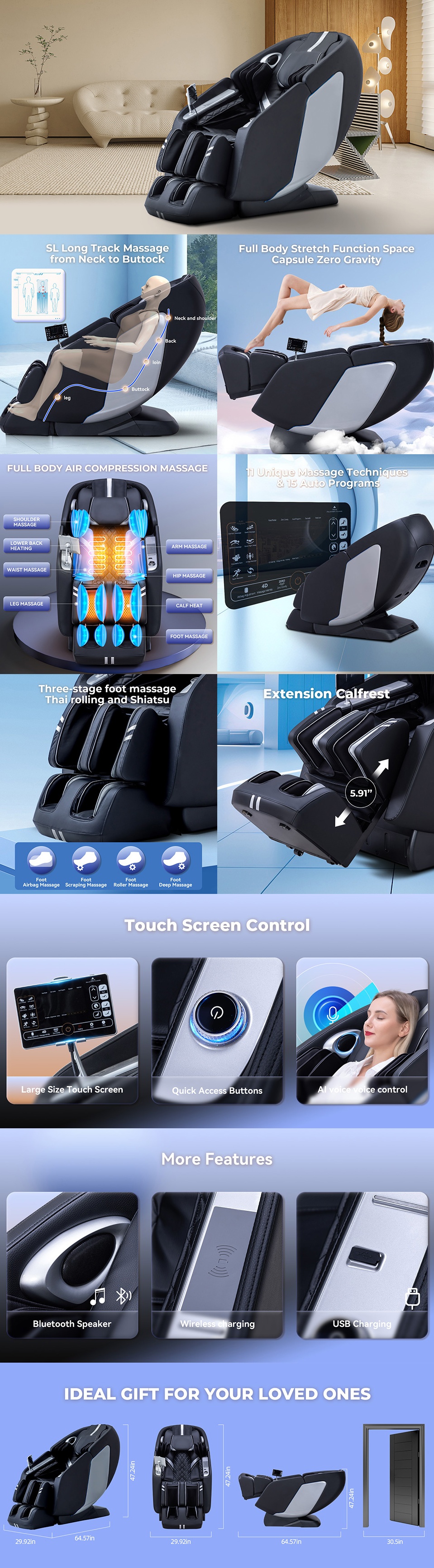 まっさー Mazzup Massage Chair, Zero Gravity Shiatsu Massage Chair