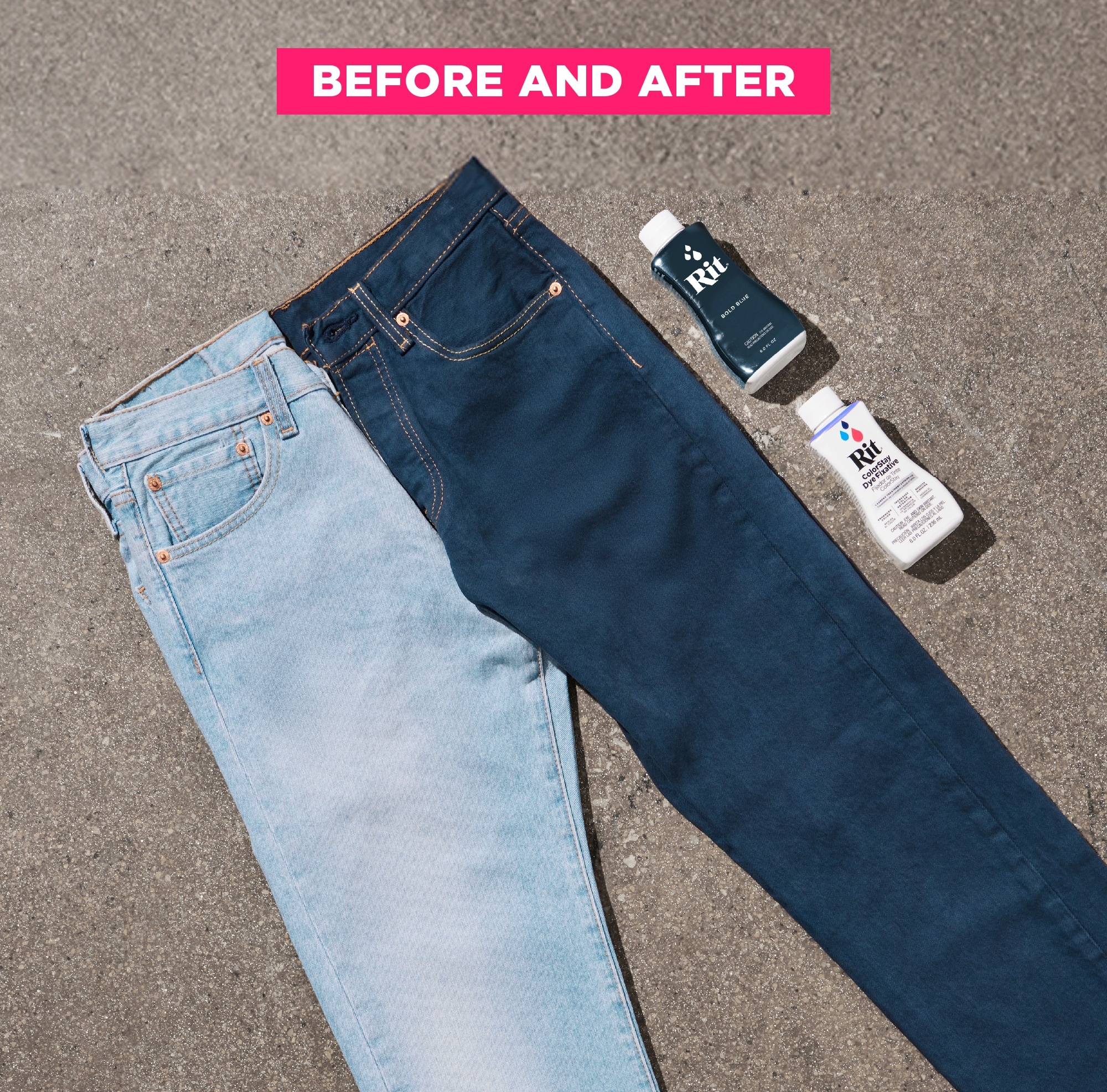 Rit Back to Blue Denim Dye Kit, Revive faded blue jeans and