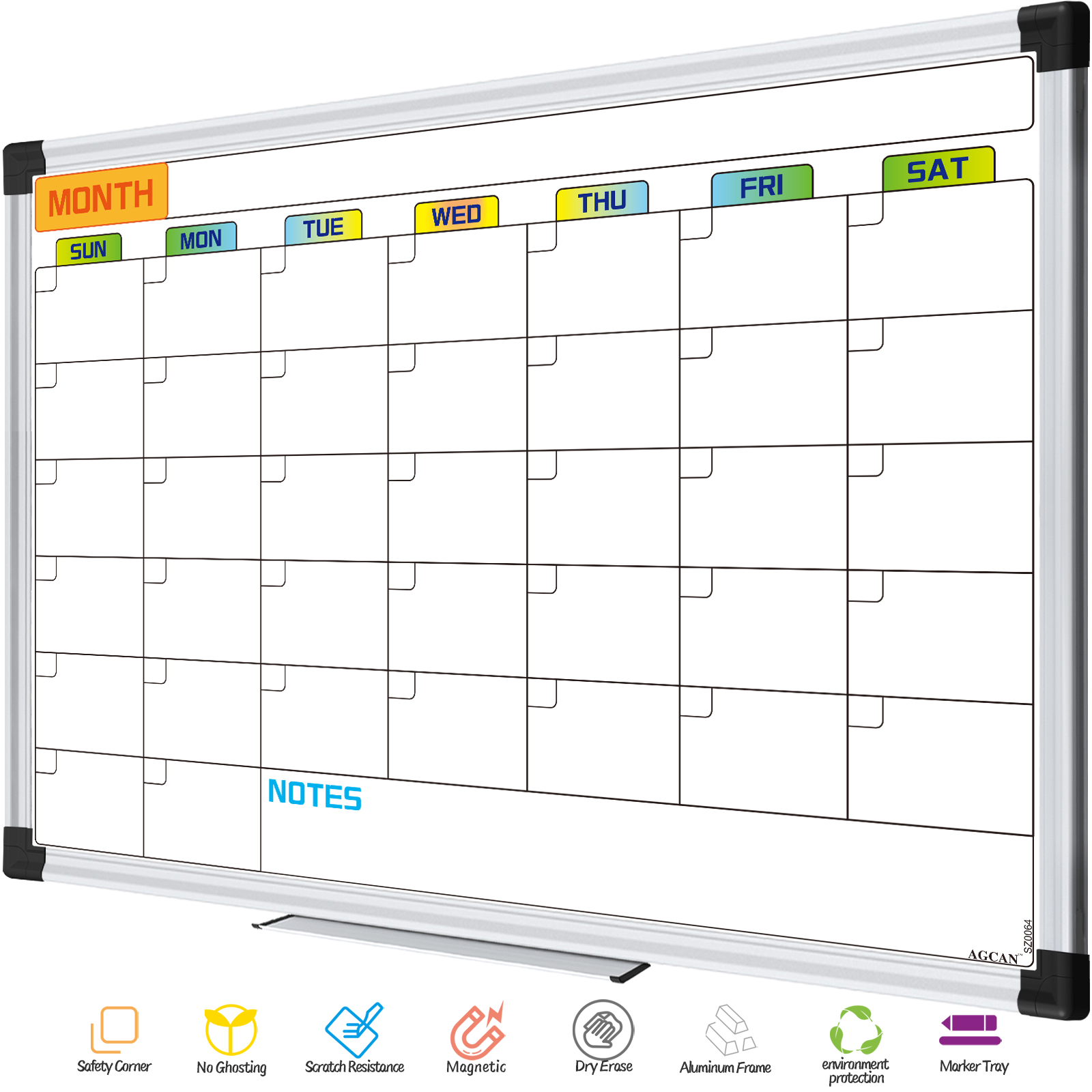 Baydeful 10x10 Inch Small Magnetic Calendar Whiteboard - Compact Monthly Dry Erase Board Calendar For Office Desk, Small Spaces, Light Weight Portable- Reusable Dry Erase Scheduling Board