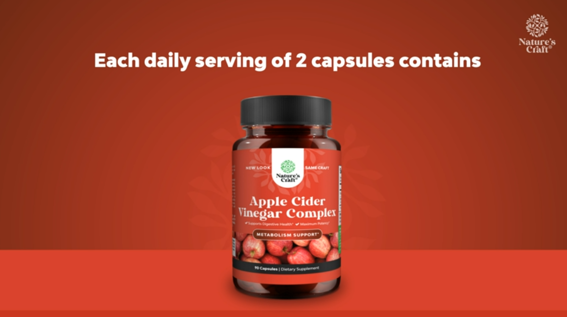 thumbnail video image 2 of Apple Cider Vinegar Weight Loss Supplement Natural Detox Fat Burner Diet Pills Digestion Support Fast Acting Metabolism Booster Best Appetite Suppressant for Men and Women 90 Capsules, 2 of 9