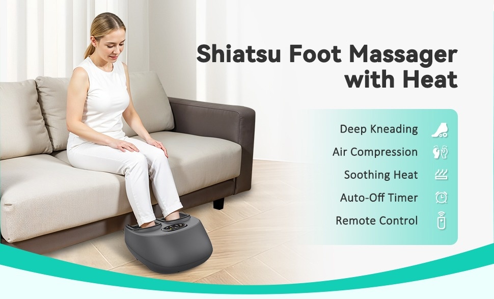 Snailax Shiatsu Foot Massager with Heat, Foot Massage