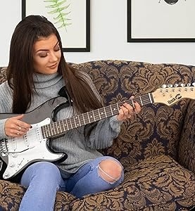 SX SST62 zwarte elektrische gitaar ST-model incl. gitaartas - VDS