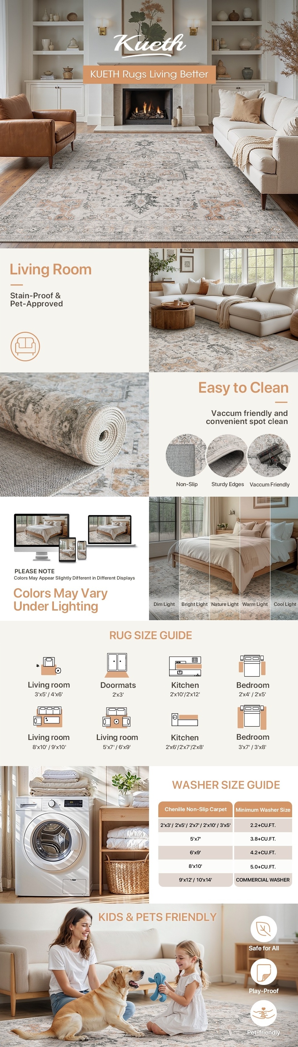 ACM Furniture PO RUG 133*200 ラグ nuLOOM Alexia Traditional Machine Washable Grey 8 ft. x 10