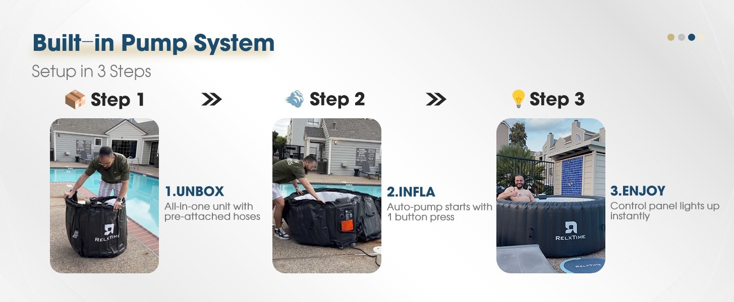 RELXTIME 2 Person Oval Inflatable Hot Tub Set, Blue, Durable PVC